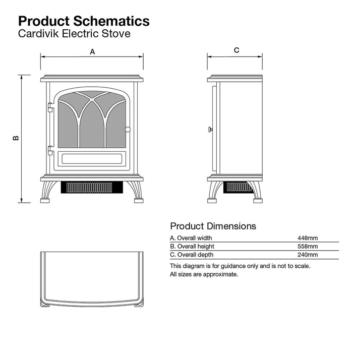 Electric Stove Fireplace Heater Black Flame Effect Thermostatic Remote Control - Image 8