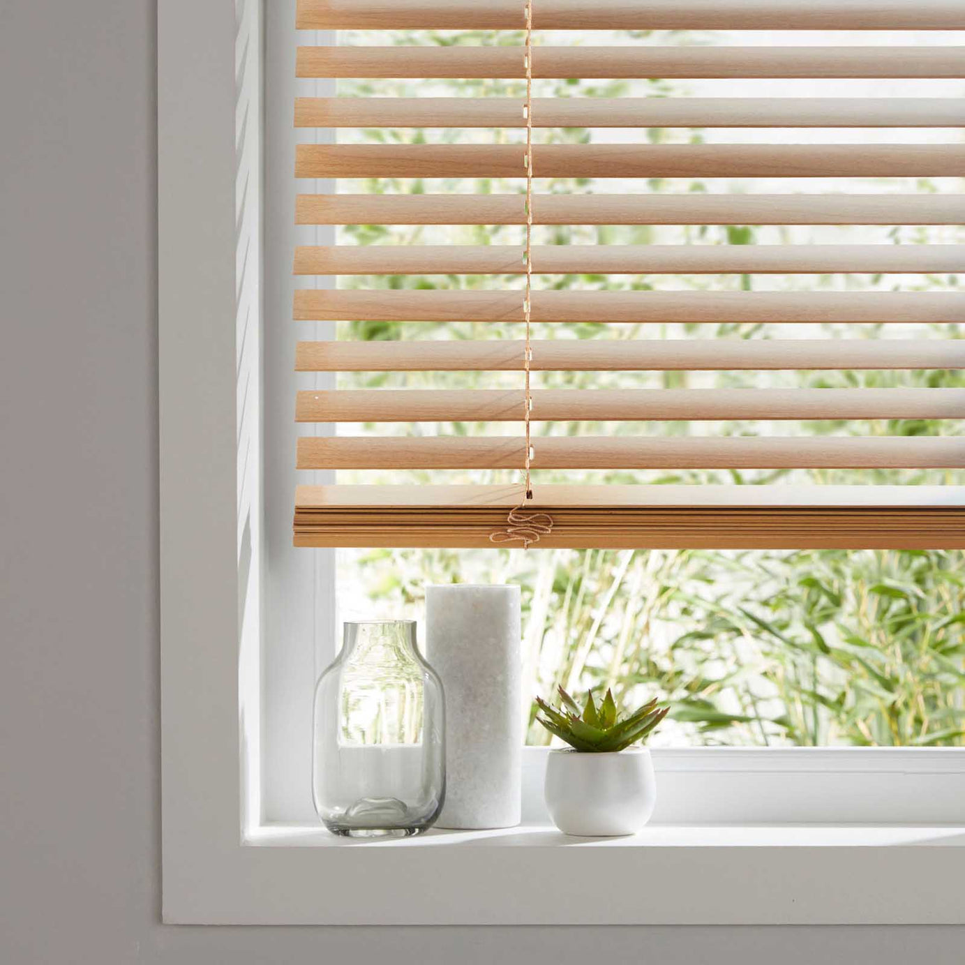 Venetian Blind Natural Oak Effect Wood Adjustable Modern (W)160cm (L)180cm - Image 5