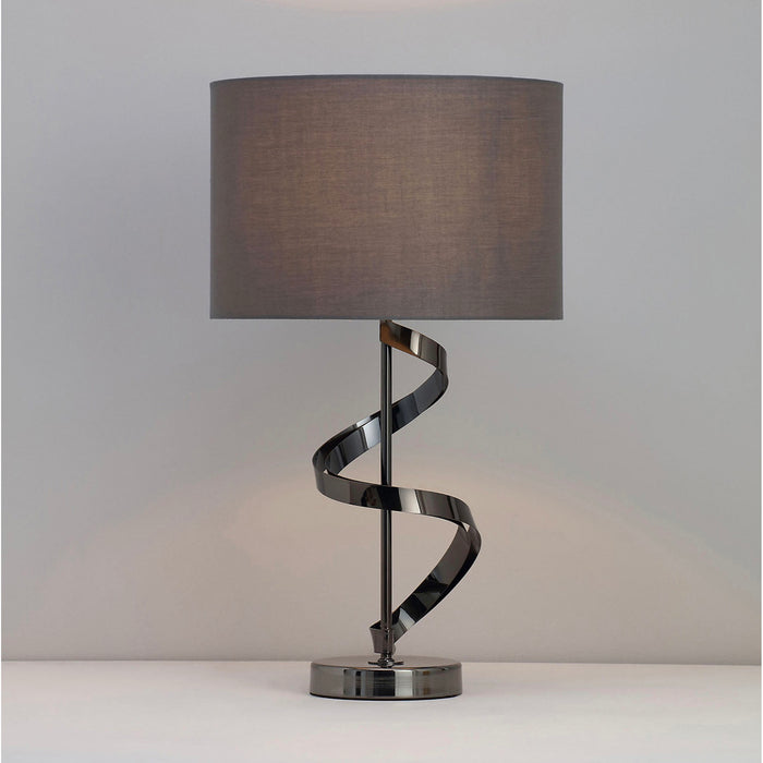 Inlight Table Bedside Light Lamp Aitne Spiral Polished Black Chrome Effect - Image 1