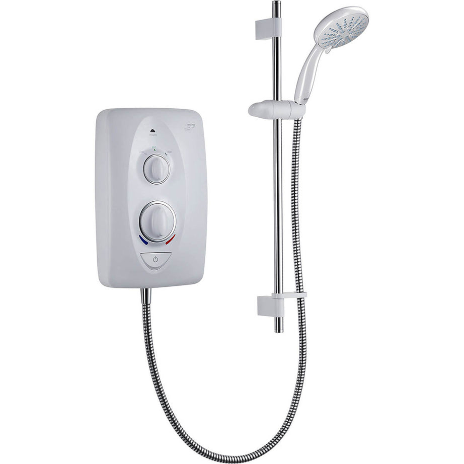 Mira Electric Shower Gloss White Manual Round Head Compact 4 Spray 9.5kW - Image 1