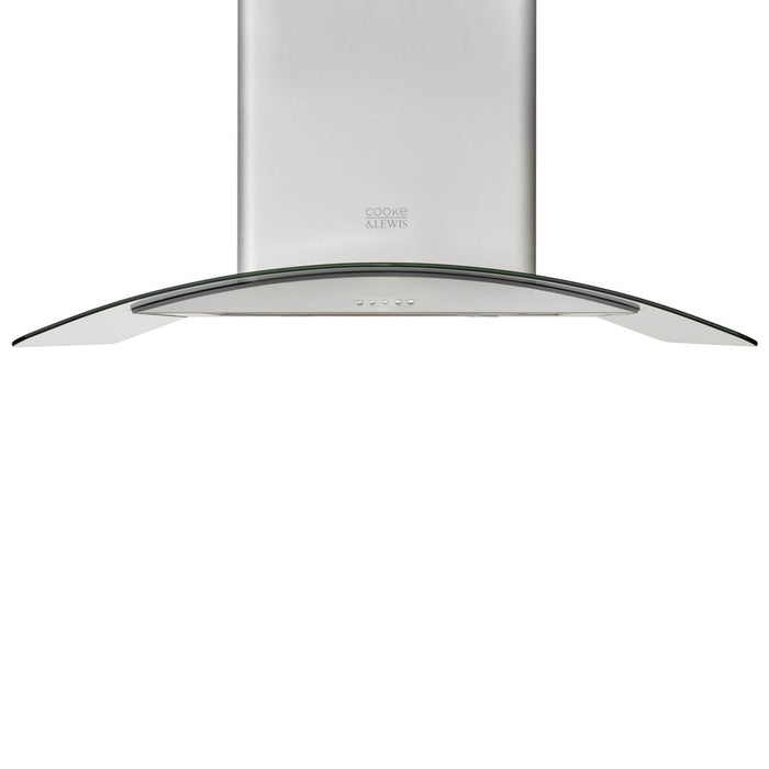 Island Cooker Hood CLICGS90 Stainless Steel Curved Glass LED Light  (W)90cm - Image 3