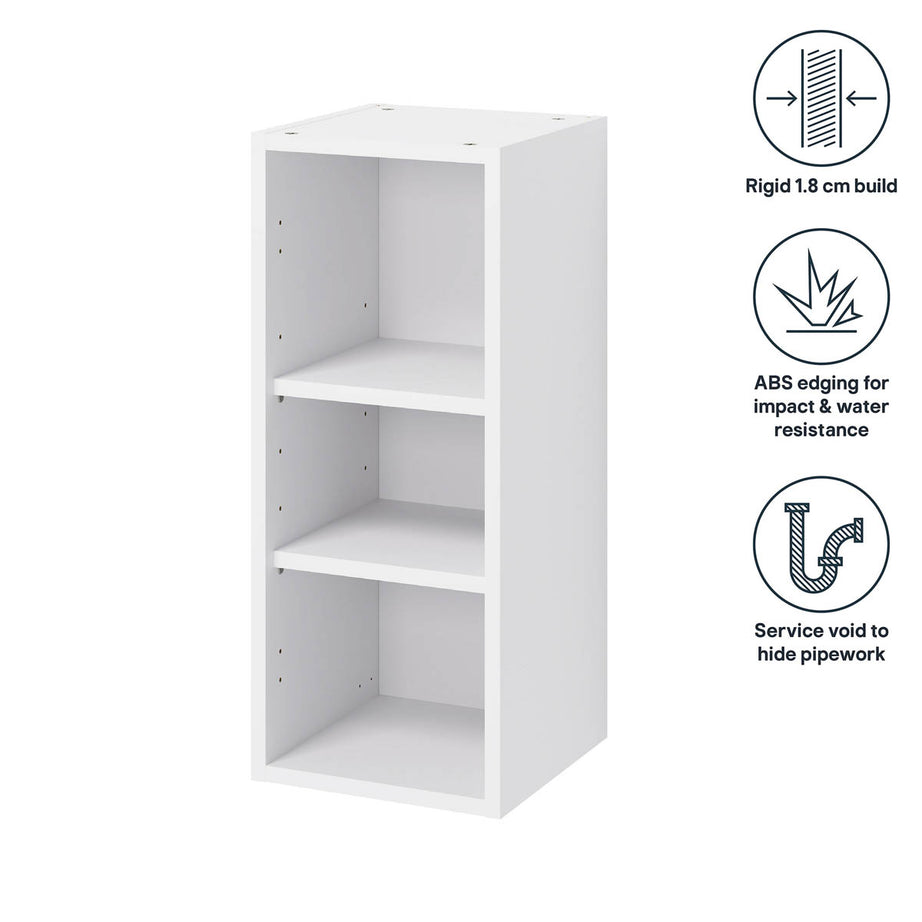 Kitchen Wall Cabinet 2 Tier Matt White Standard Storage Unit (W)300mm (D)320mm - Image 4