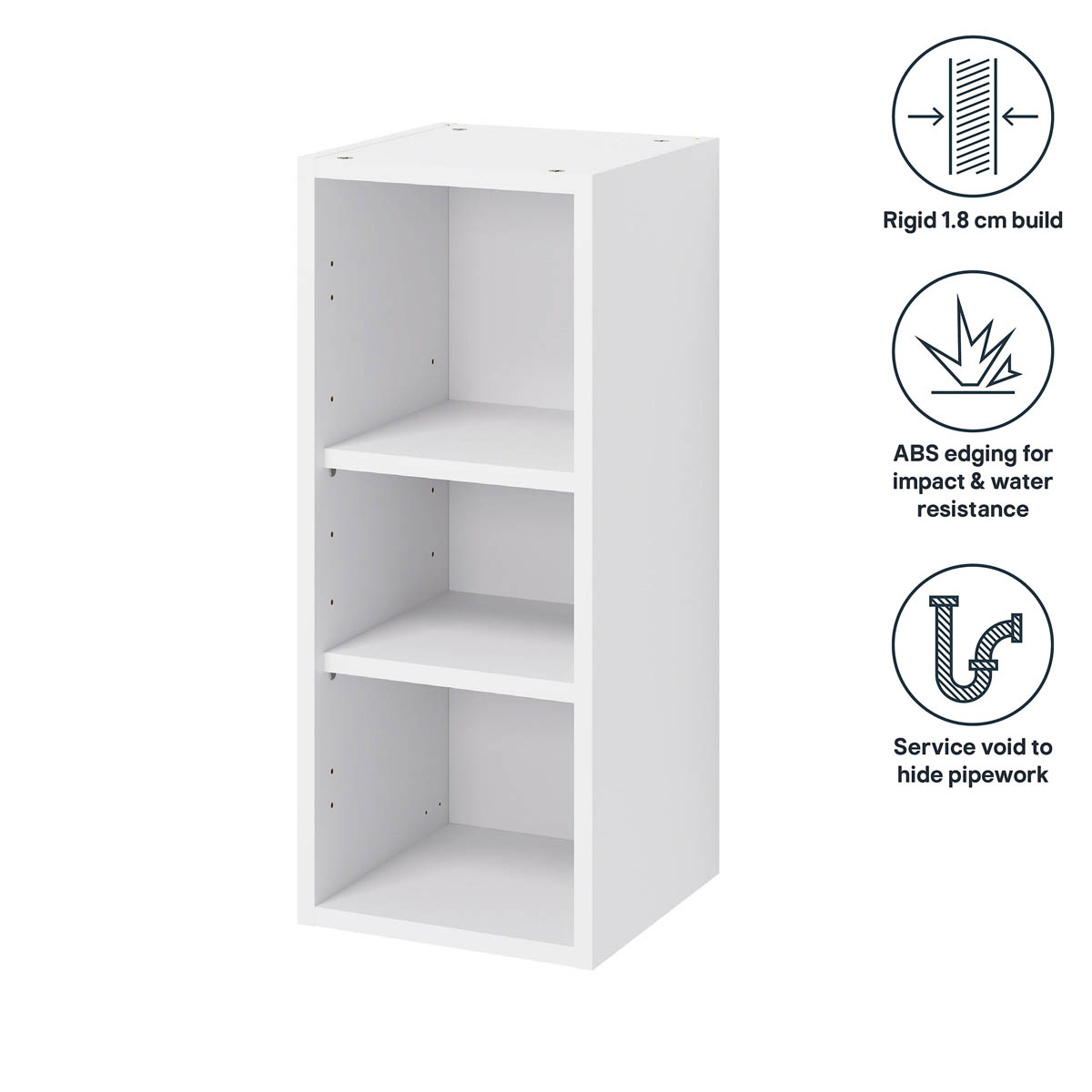 Kitchen Wall Cabinet 2 Tier Matt White Standard Storage Unit (W)300mm (D)320mm - Image 4