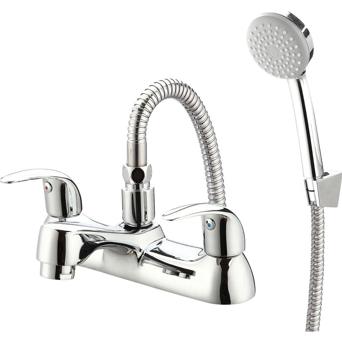 Cooke & Lewis Bath Shower Mixer Tap Blyth Deck-Mounted Brass Chrome Plated - Image 2