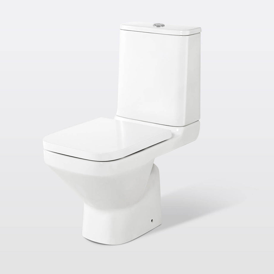 Teesta Close Coupled Toilet Soft Close Seat WC Bathrom White Dual Flush Cistern - Image 1