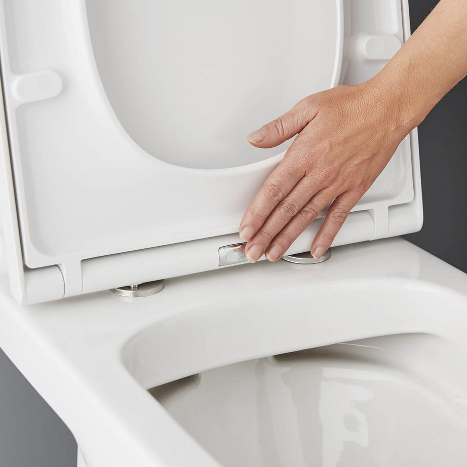 Teesta Close Coupled Toilet Soft Close Seat WC Bathrom White Dual Flush Cistern - Image 8