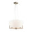 Pendant Ceiling Light 3 Lamp Matt Faux Linen Steel Nickel Effect Modern - Image 1