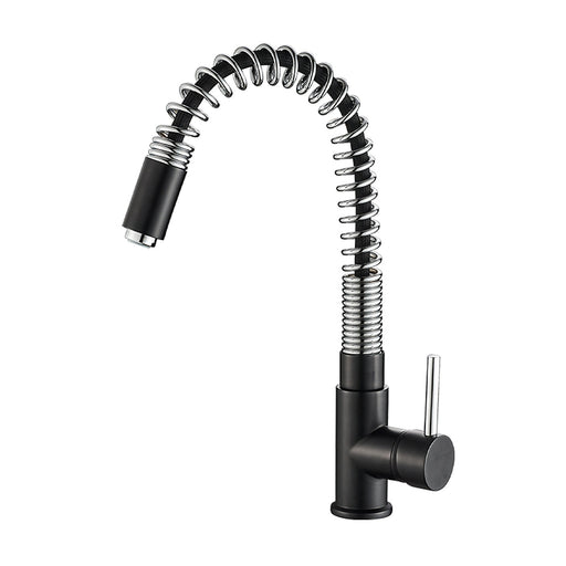 Cooke & Lewis Pull Out Kitchen Mixer Tap Black Chrome Single Lever Effect Modern - Image 1