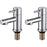 Bath Pillar Taps Set of 2 Pair Bathroom Brass Chrome Plated For High Pressure - Image 1