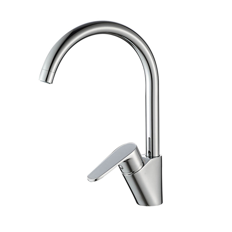 Kitchen Tap Mixer Chrome Single Lever Swivel Spout Ceramic Cartridge Faucet - Image 1