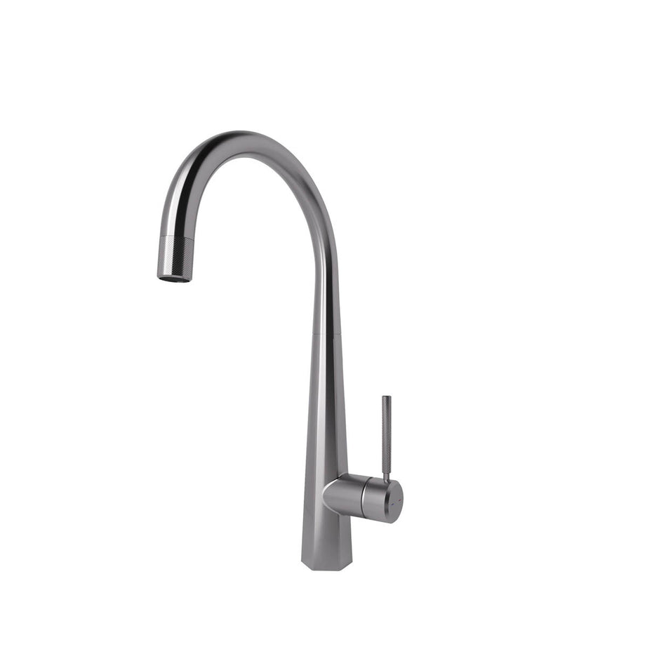 Kitchen Mixer Tap Side Lever Brass Silver Stainless Steel Effect Modern - Image 1