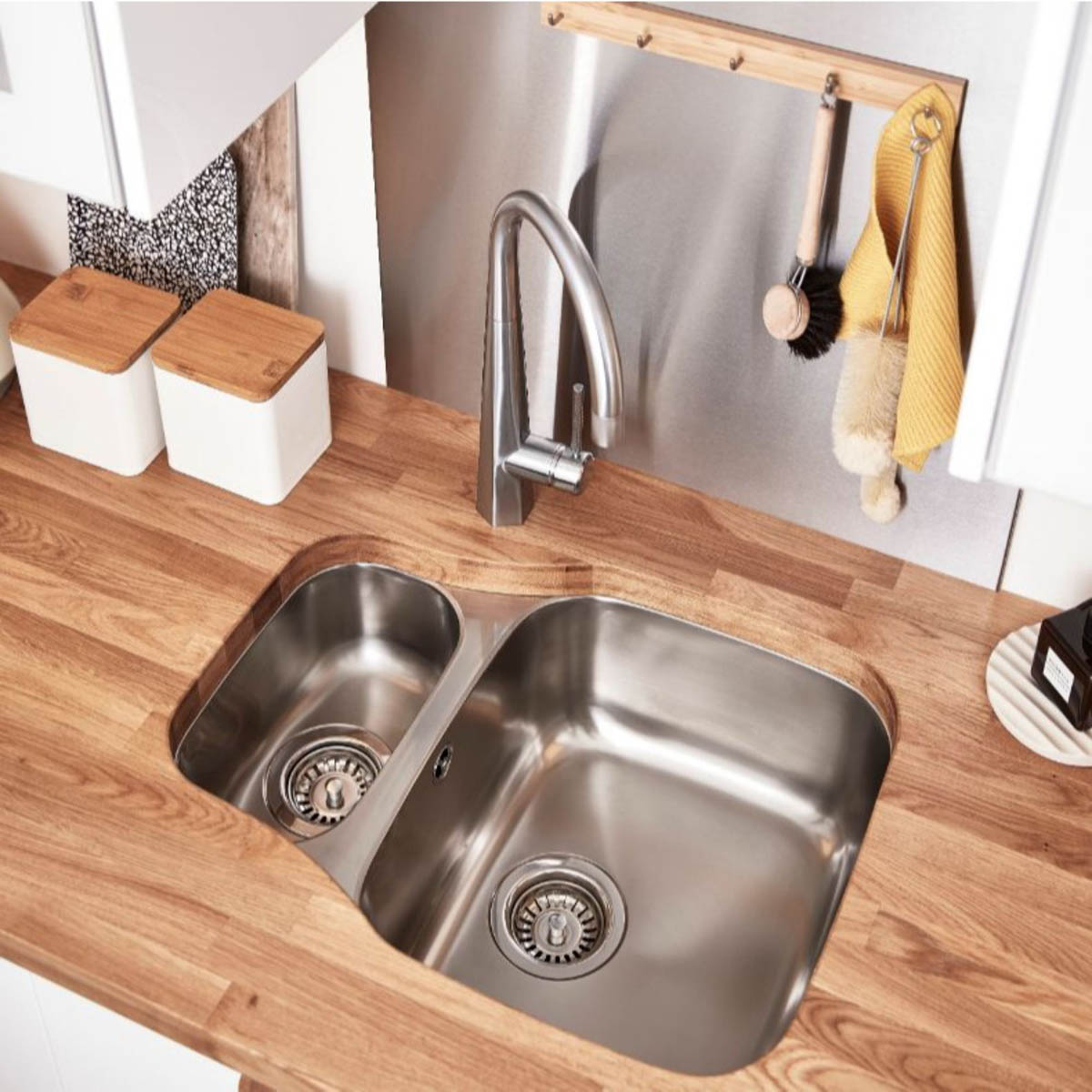 Kitchen Tap Mixer Stainless Steel Single Lever Ceramic Cartridge Modern Faucet - Image 6