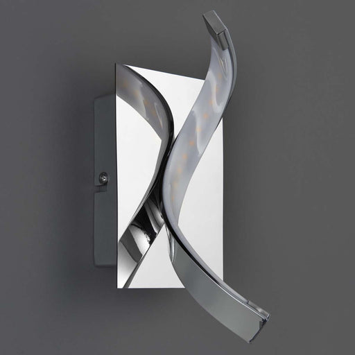 LED Wall Light Spiral Polished Chrome Effect Warm White Elegant Sculpted 450lm - Image 1