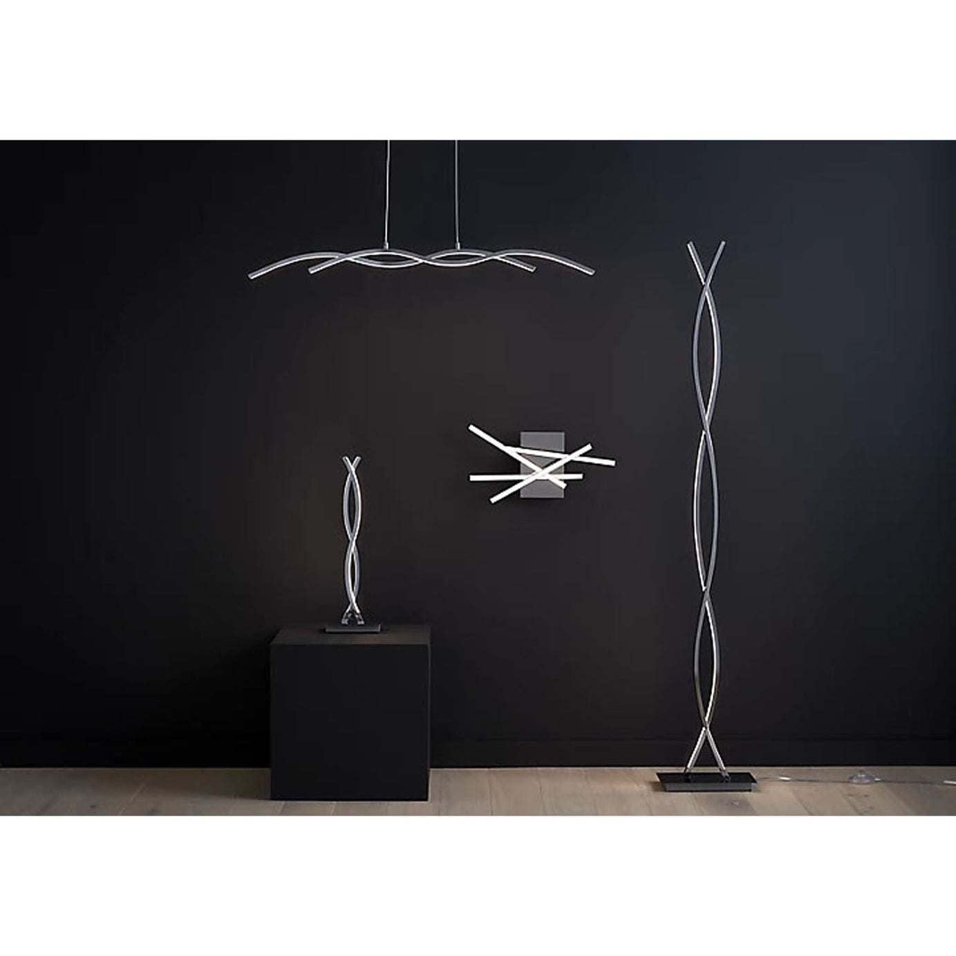 Ceiling Light 2 Lamp Pendant Chrome Effect Adjustable Height LED 1320Lm IP20 - Image 4