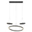 LED Pendant Ceiling Light Matt Black 3 Way Hanging Adjustable Dining (Dia)50cm - Image 2