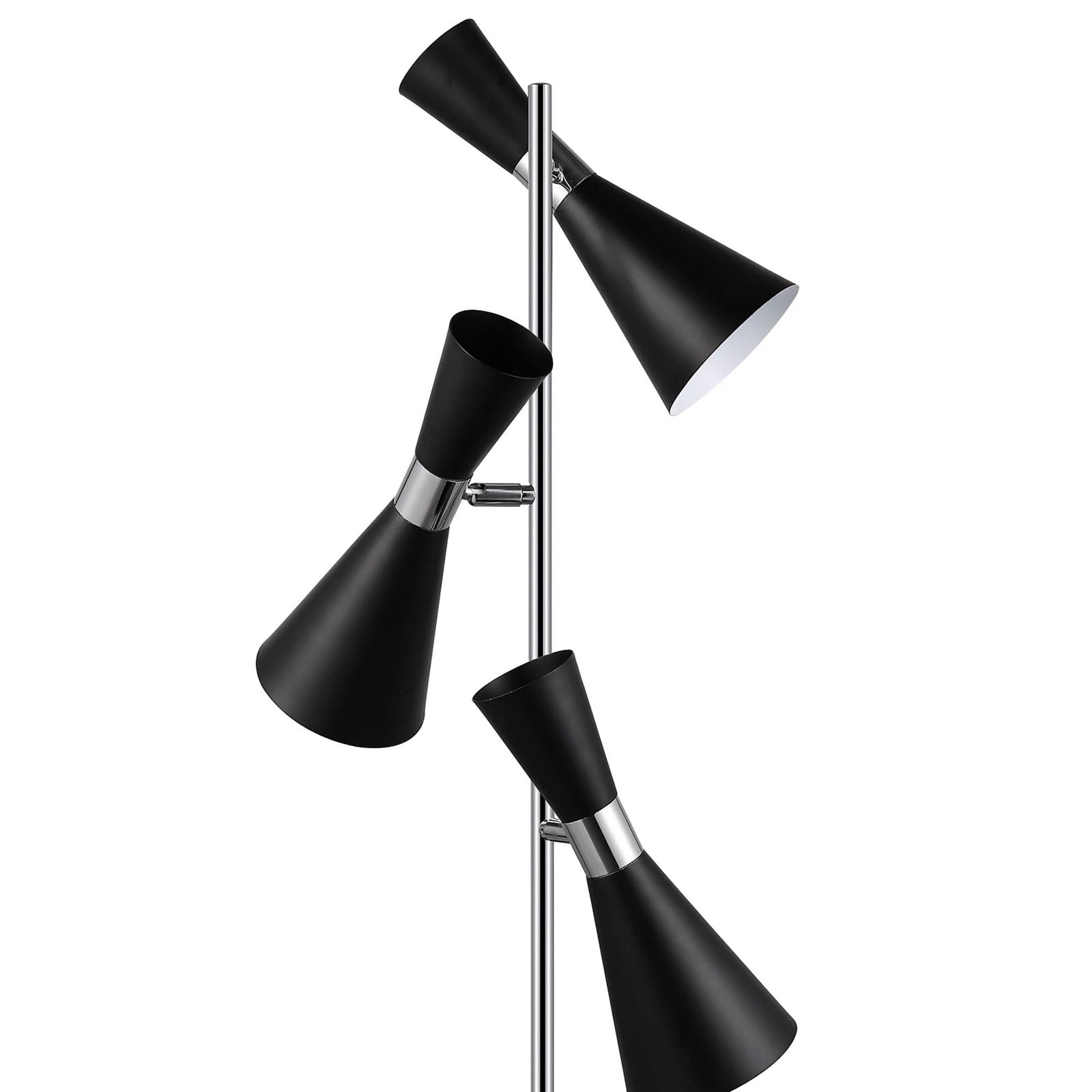 Floor Lamp 3 Light Matt Black Mengame Metal Modern Living Room Adjustable Head - Image 2