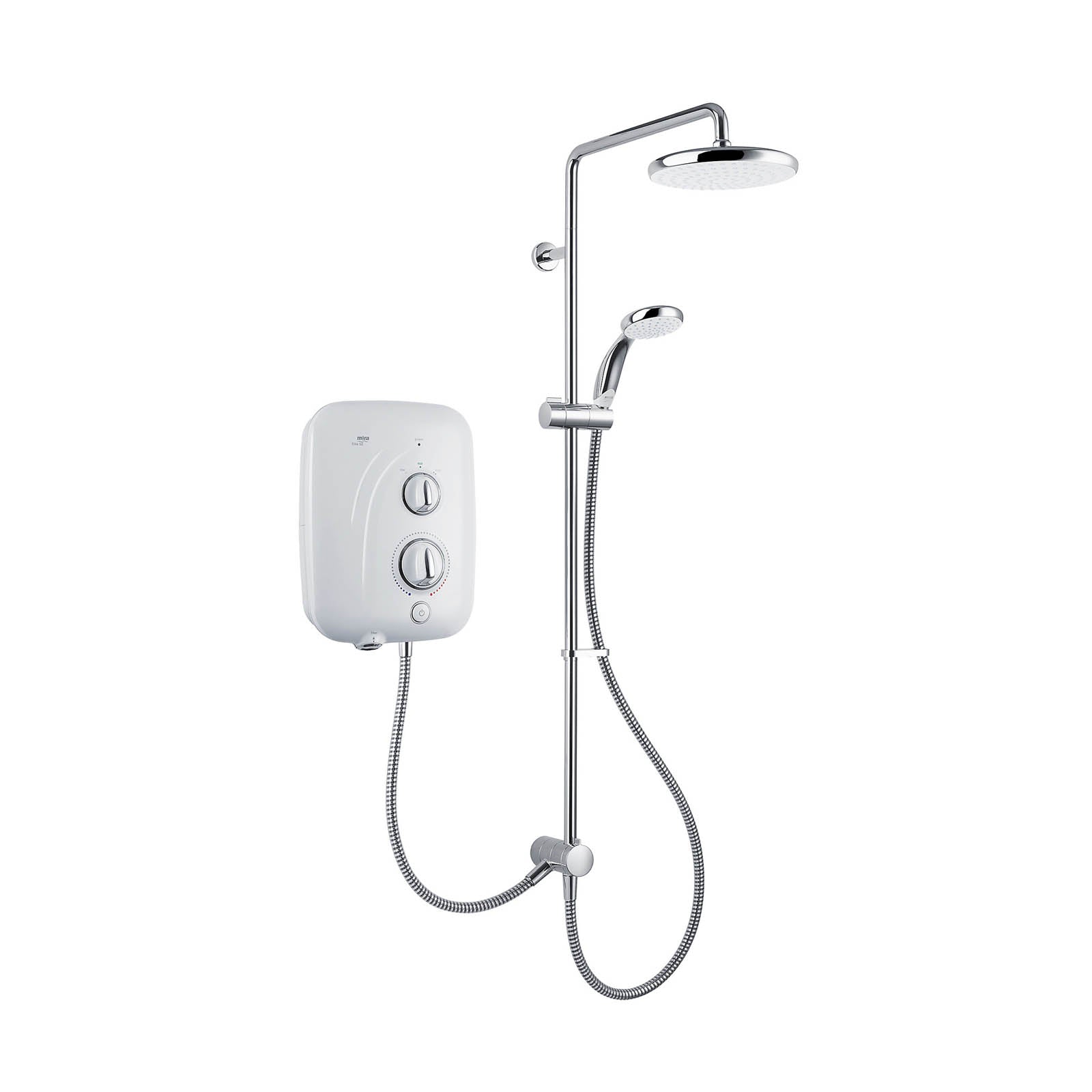 Mira Mixer Shower Dual Pumped 9.8kW White 4 Spray Pattern Bathroom Round Head - Image 1