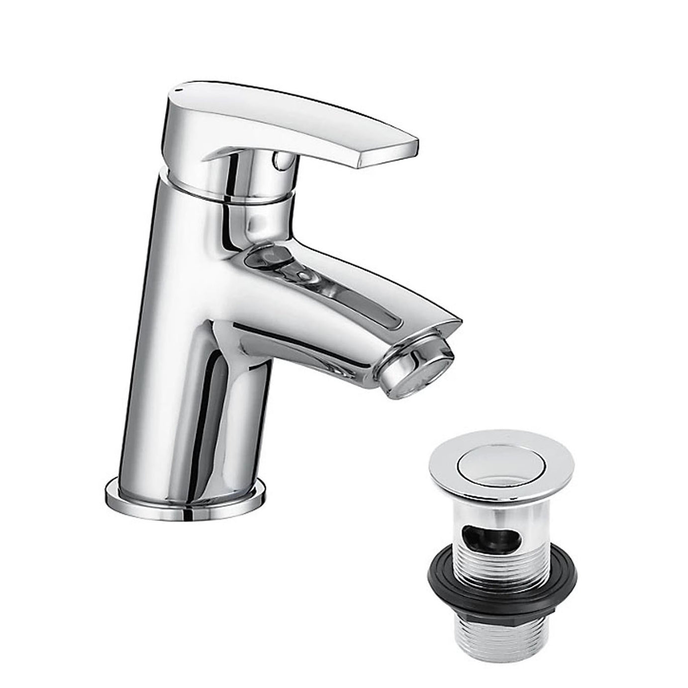 Bristan Basin Tap Mono Mixer Chrome Small Lever Waste Bathroom Contemporary - Image 1