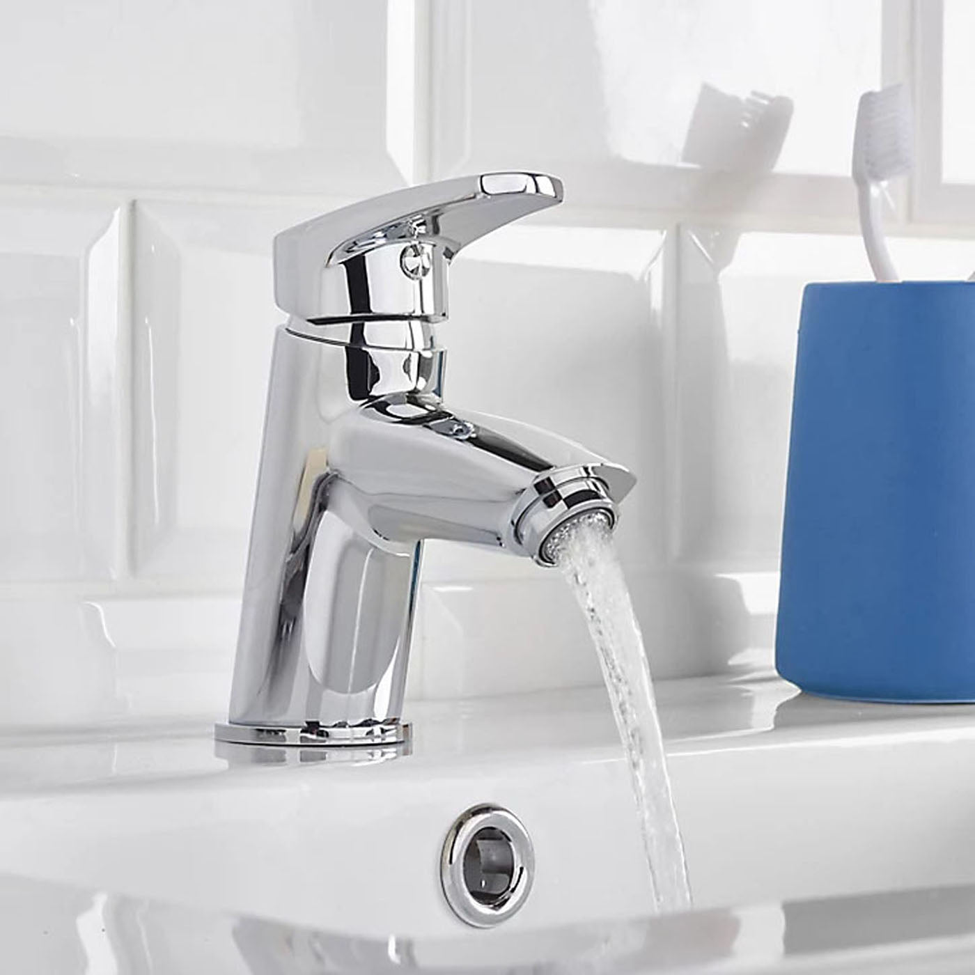 Bristan Basin Tap Mono Mixer Chrome Small Single Lever Waste Bathroom Faucet - Image 4