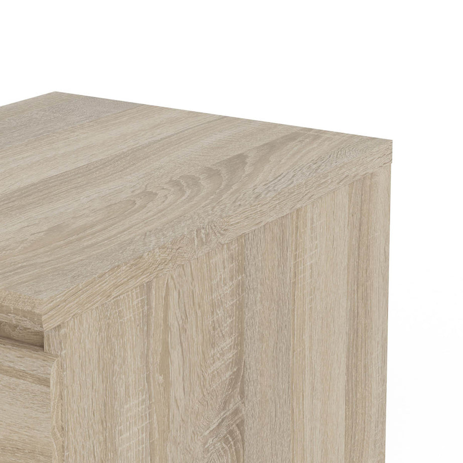 Bedside Table Matt Oak Effect 2 Drawer Bedroom Furniture Bedside Contemporary - Image 6