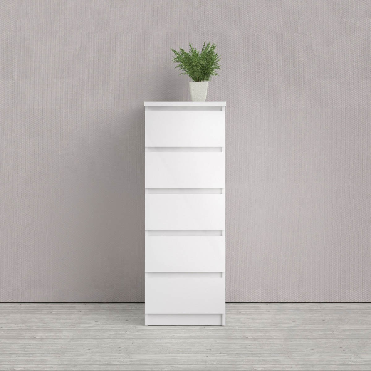 Chest Of Drawers Gloss White 5 Drawer Bedroom Furniture Storage Bedside - Image 3