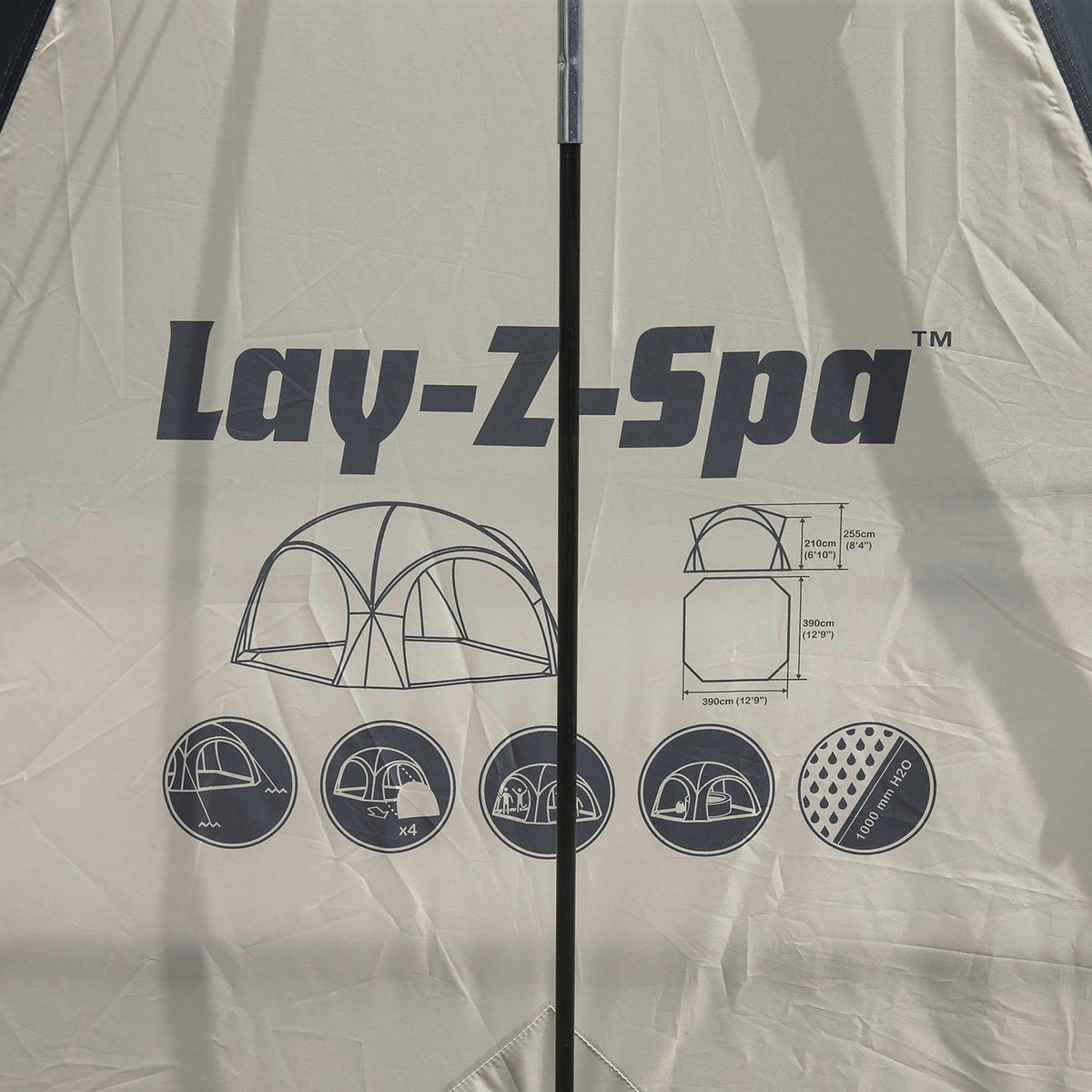 Bestway Hot Tube Dome Cover Lay-Z Spa Privacy Shield Black Grey Outdoor - Image 3