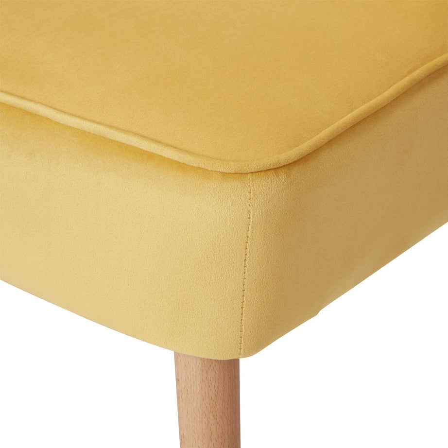 Occasional Chair Yellow Velvet Effect Modern (H)830mm (W)650mm (D)71.5mm - Image 7