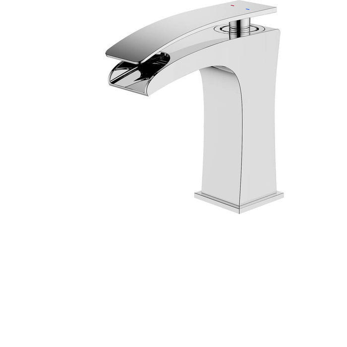 Bathroom Basin Tap Mono Mixer Single Lever Chrome Waterfall Waste Modern - Image 1