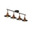 Bureau Spotlight Bar Satin Black Copper Effect Mains-powered 4 Lamp Retro Design - Image 2