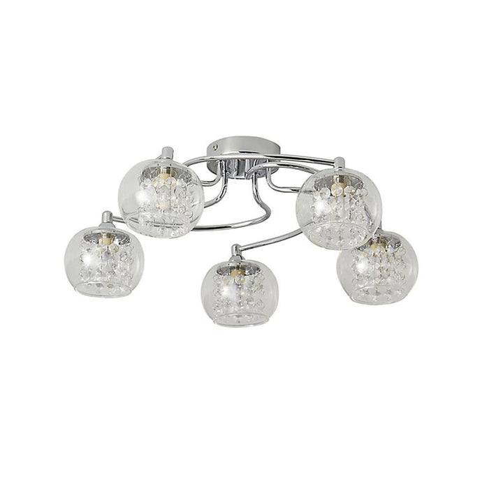 Ceiling Light 5 Way Transparent Crystal Glass Modern Bedroom Living Room 28W - Image 1