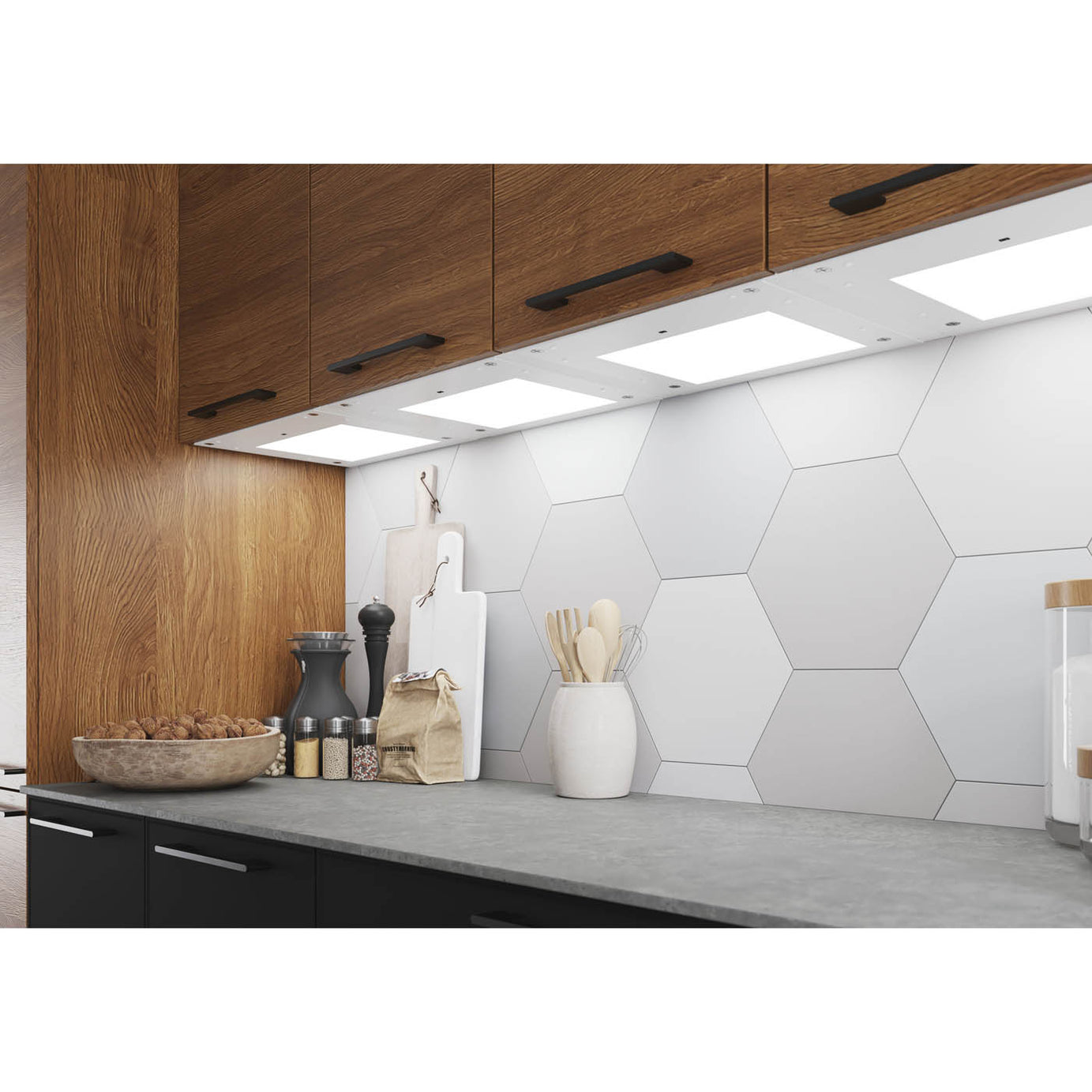 Under Cabinet Light Integrated LED Cool Warm White Mains Powered L319 x W364mm - Image 4
