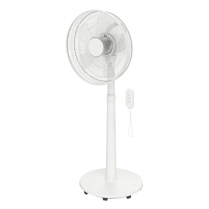 Pedestal Floor Fan White 14" Oscillating Telescopic Portable Freestanding 45W - Image 1