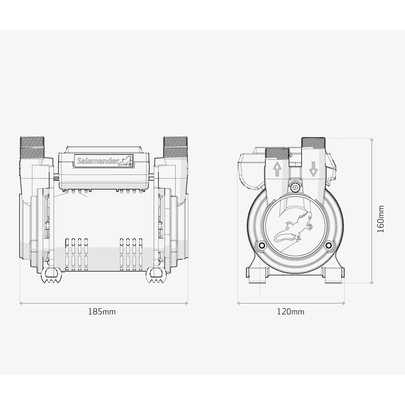 Salamander Pumps Shower Pump Twin 2 Bar Water Pressure And Flow Booster - Image 2