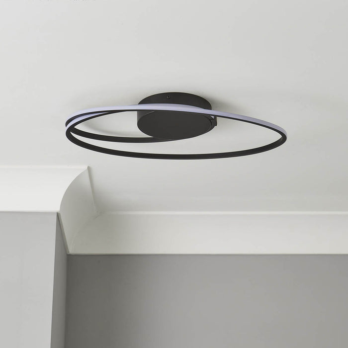 Ceiling Light Integrated LED Plastic Steel Black Warm White Round Modern - Image 3