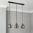 Inlight Ceiling Light 3 Way Pendant Matt Black Smoked Effect Kitchen 10W - Image 2