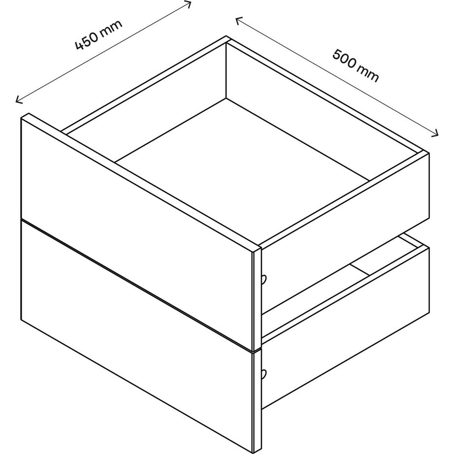 Slab External Drawer Atomia Gloss White (H)184.5x(W)497x(D)390mm Set of 2 - Image 2