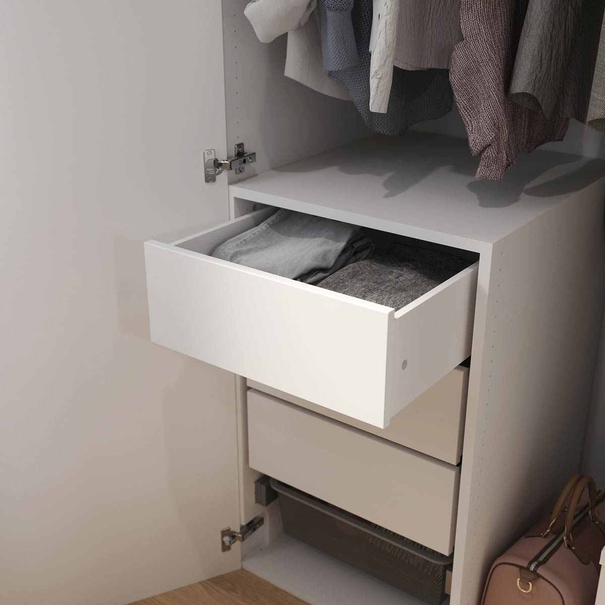 Cabinet Internal Drawer White Slab Soft Close (H)170mm (W)464mm (D)500mm - Image 2