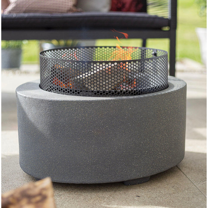 La Hacienda Firepit Wood Log Burner Outdoor Heater Oval Steel Grey 500 x 400mm - Image 2