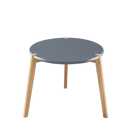 Side Table Round Dark Grey Natural Living Room Bedroom Modern (H)39cm (W)45cm - Image 2