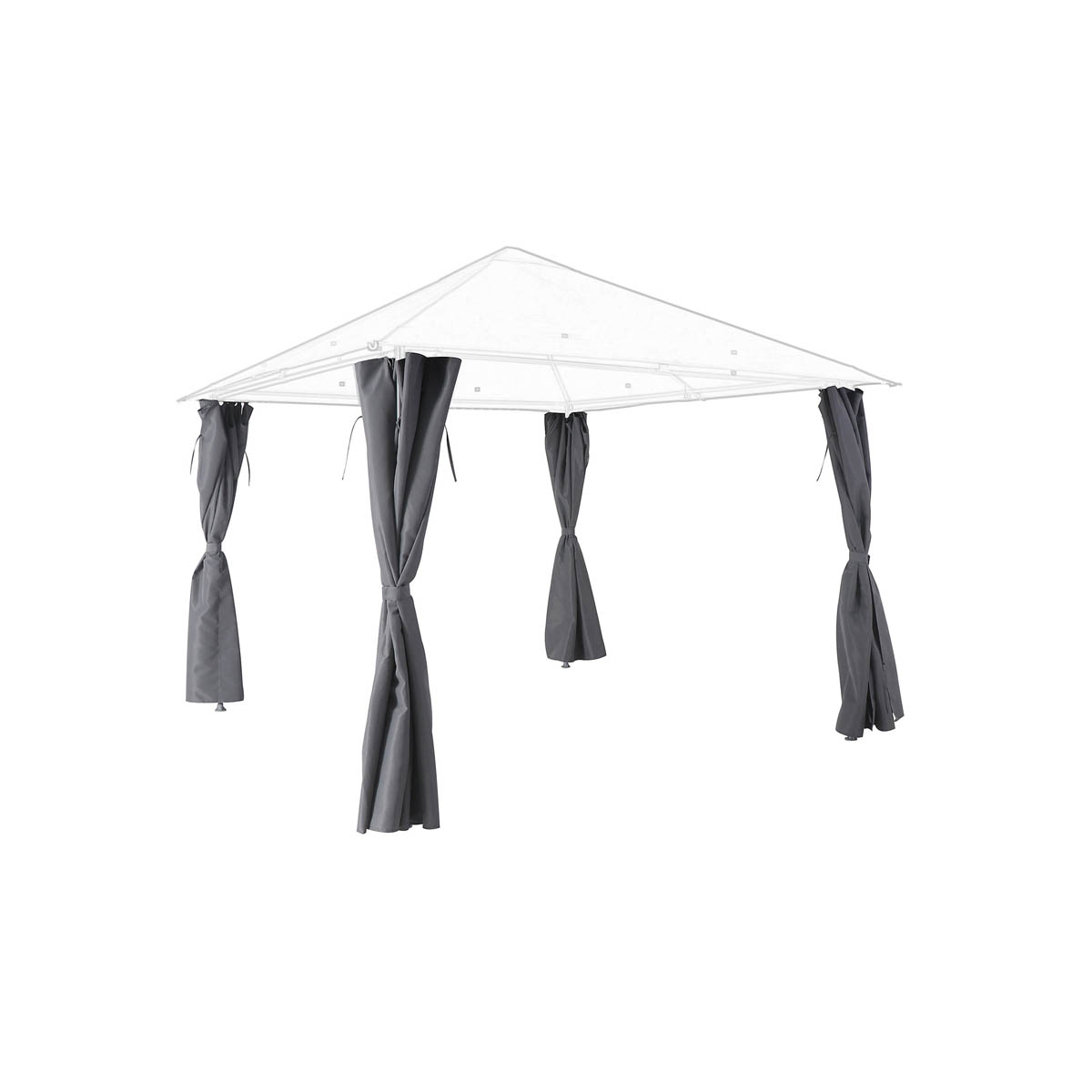 Gazebo Side Curtains Replacement Shamal Steel Grey Garden Canopy (W)276cm - Image 1