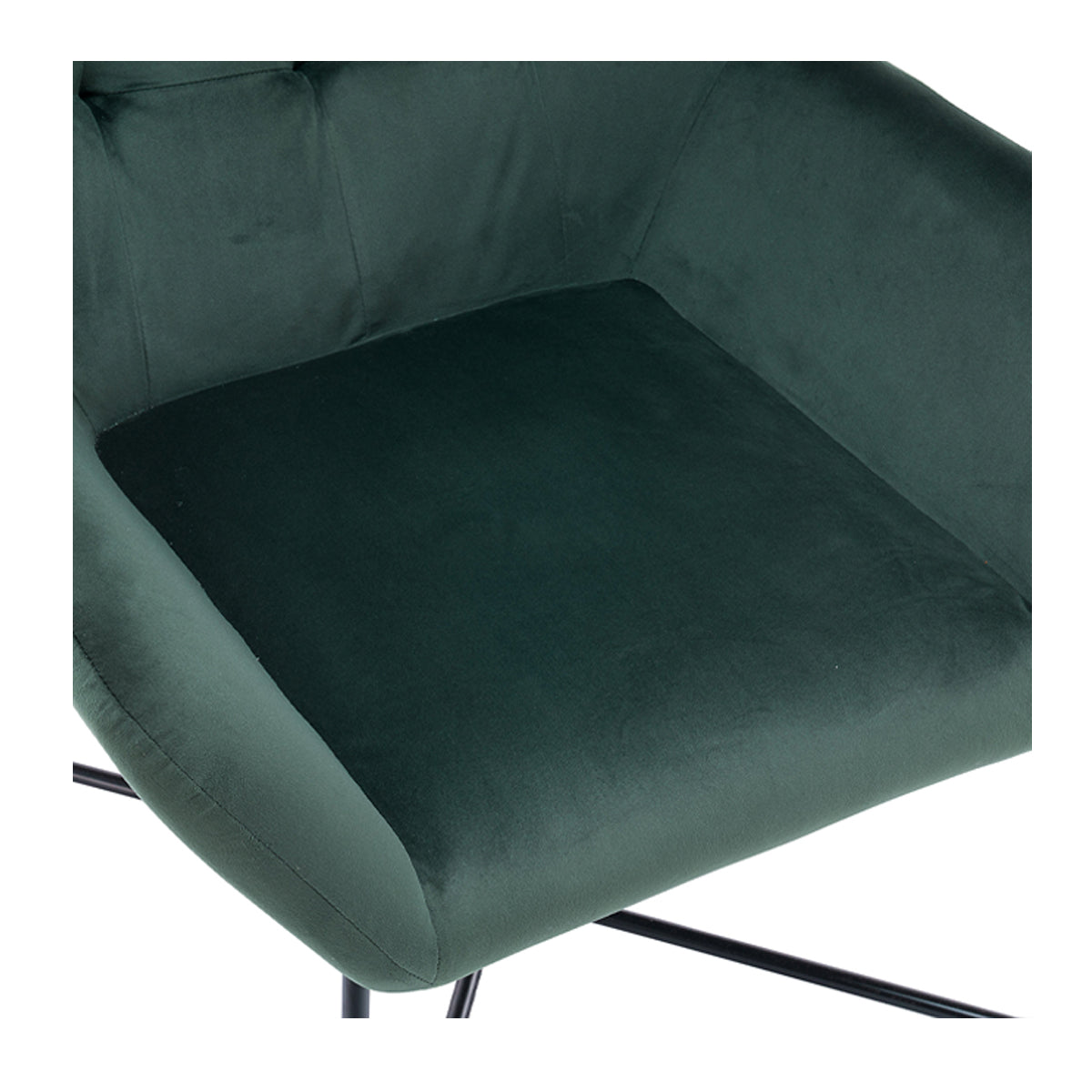 Turio Chair With Armrest Forest Green Velvet Effect 750x865x800mm - Image 3
