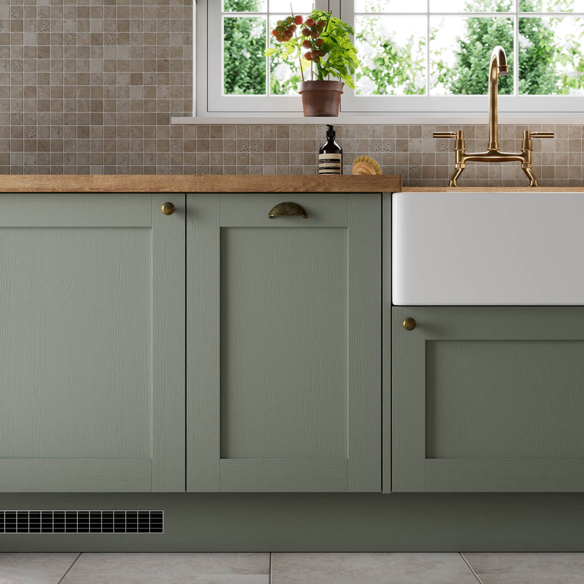 Kitchen Wine Rack Cabinet Fascia Wood Matt Reed Green (H)715mm(W)147mm - Image 4