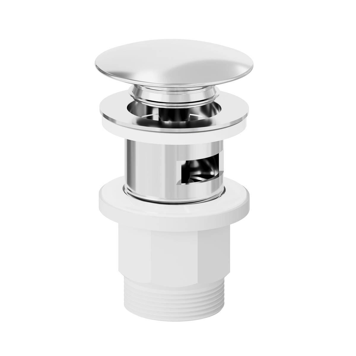Bathroom Basin Tap Mixer Chrome Round Single Lever Clicker Waste Modern Faucet - Image 6