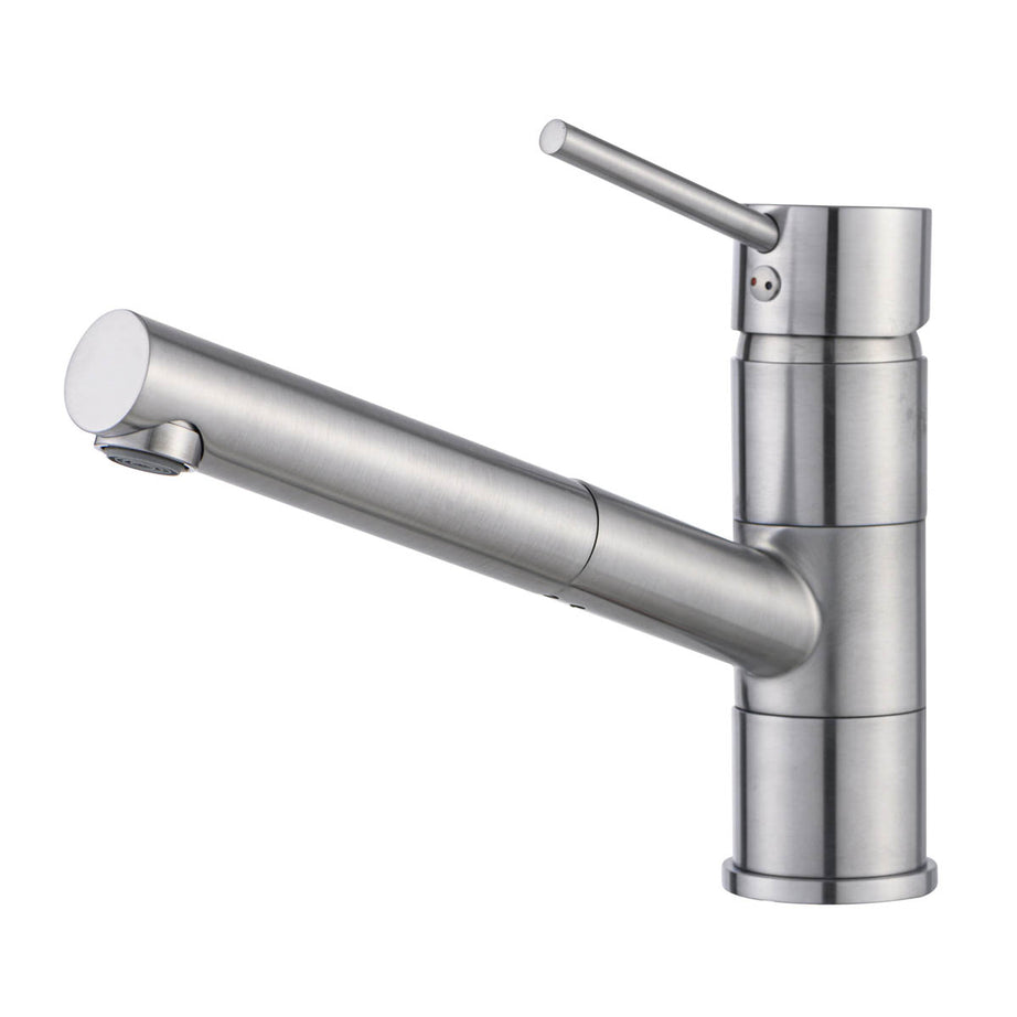 Kitchen Pull-Out Mixer Tap Brass Stainless Steel Effect Single Lever Modern - Image 1