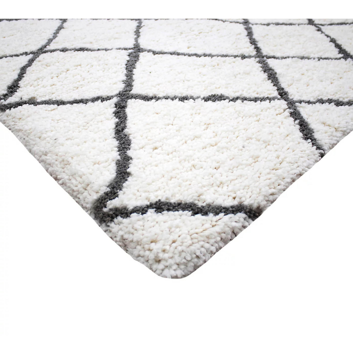Berber Geometric Rug White Black 170x120cm Soft Indoor Living Room Rug - Image 3