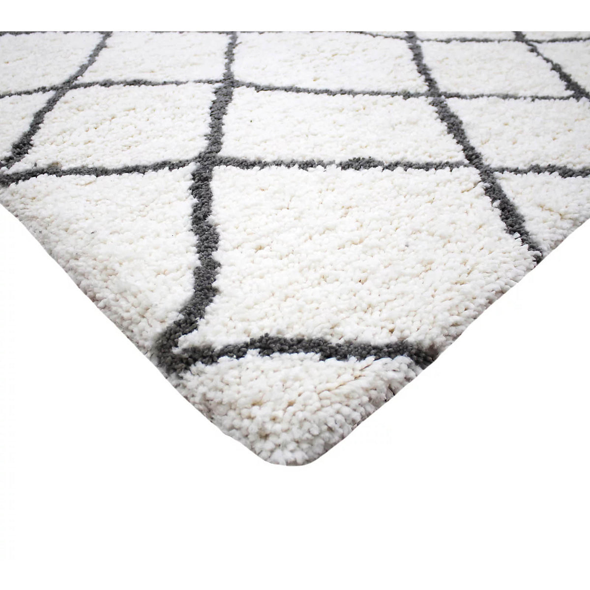Berber Geometric Rug White Black 170x120cm Soft Indoor Living Room Rug - Image 3