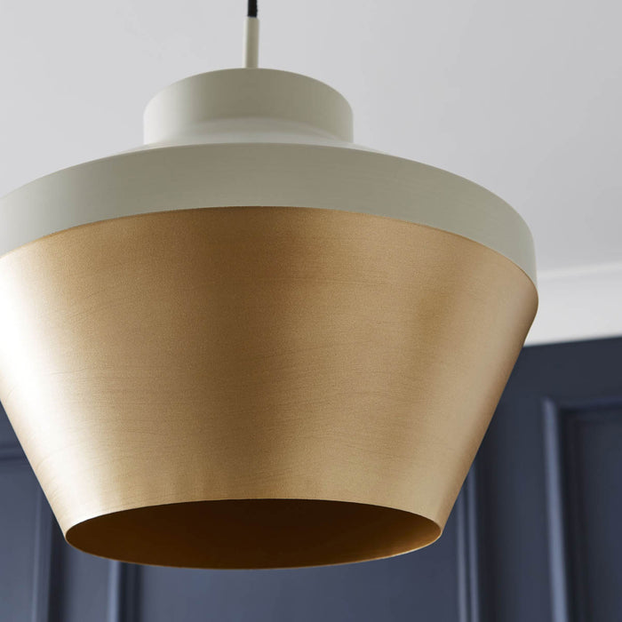 Pendant Ceiling Light LED Metal Matt Ivory Brass Effect Modern (Dia)320mm - Image 3