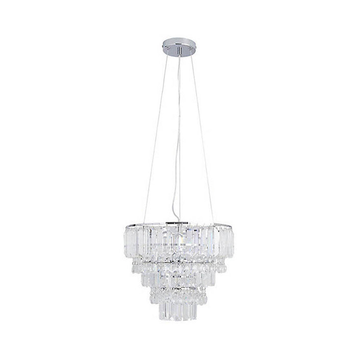 LED Ceiling Light 5 Way Pendant Adjustable G9 Crystal Chrome Living Bedroom 42W - Image 1