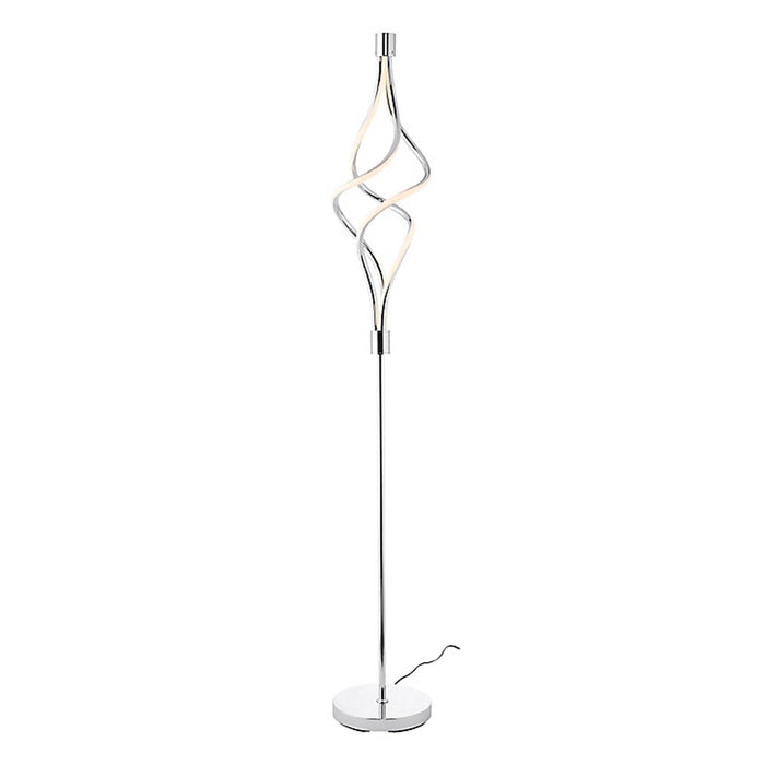 LED Floor Lamp Chrome Warm White 885lm Living Bedroom Contemporary (H)154cm 14W - Image 1