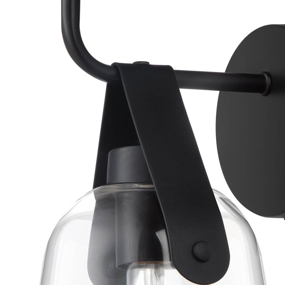 LED Table Lamp Matt Black Round Modern Clear Glass Shade Minimalist Livingroom - Image 4